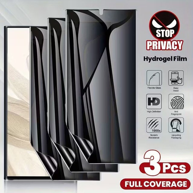 3er-Set Hydrogel Privatsphäre Displayschutz für Realme X7 Max, X50m, X50t, X50 5G und X50 Pro Player Edition Anti-Spy Screen Protector - Bild 1