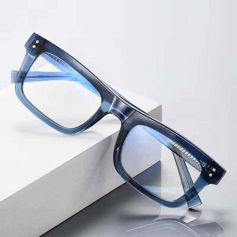 GSjiaxin Myopie-Brille, quadratisch, Vollrand, Kunststoff, transparent grau - Bild 2