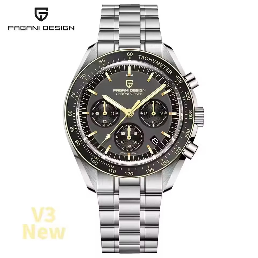 PAGANI DESIGN Chronograph, Quarz, Edelstahl, Saphirglas, Herren - Bild 6