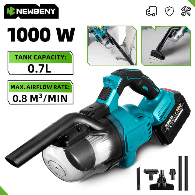 Kabelloser elektrischer Staubsauger von NEWBENY in Türkis für Makita 18–21 V Akkus zur effizienten Innenraumreinigung - Bild 1