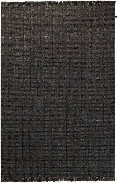 Nomad Rubber Rug Schwarz pflegeleichter Webteppich aus Polypropylen für Wohnzimmer, Garten und Terrasse - Bild 1