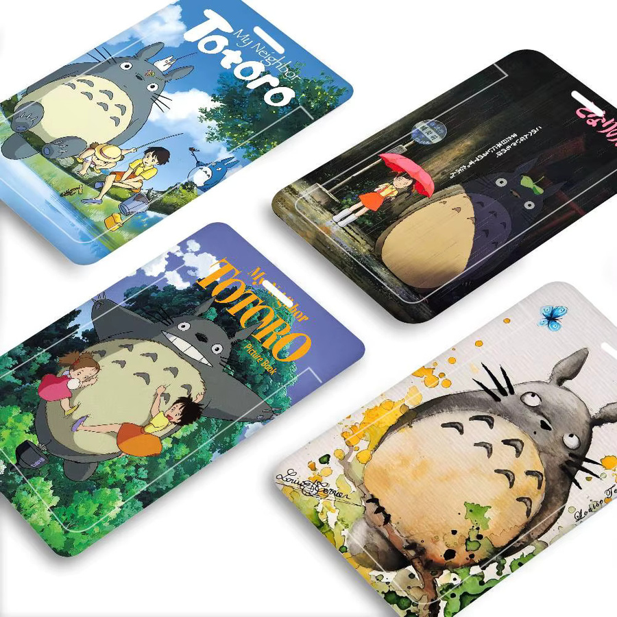 T-Totoros Art Cartoon Arbeitskartenhalter mit Umhängeband und Taschen in Multicolour für Ausweise, Visitenkarten und Kreditkarten - Bild 3
