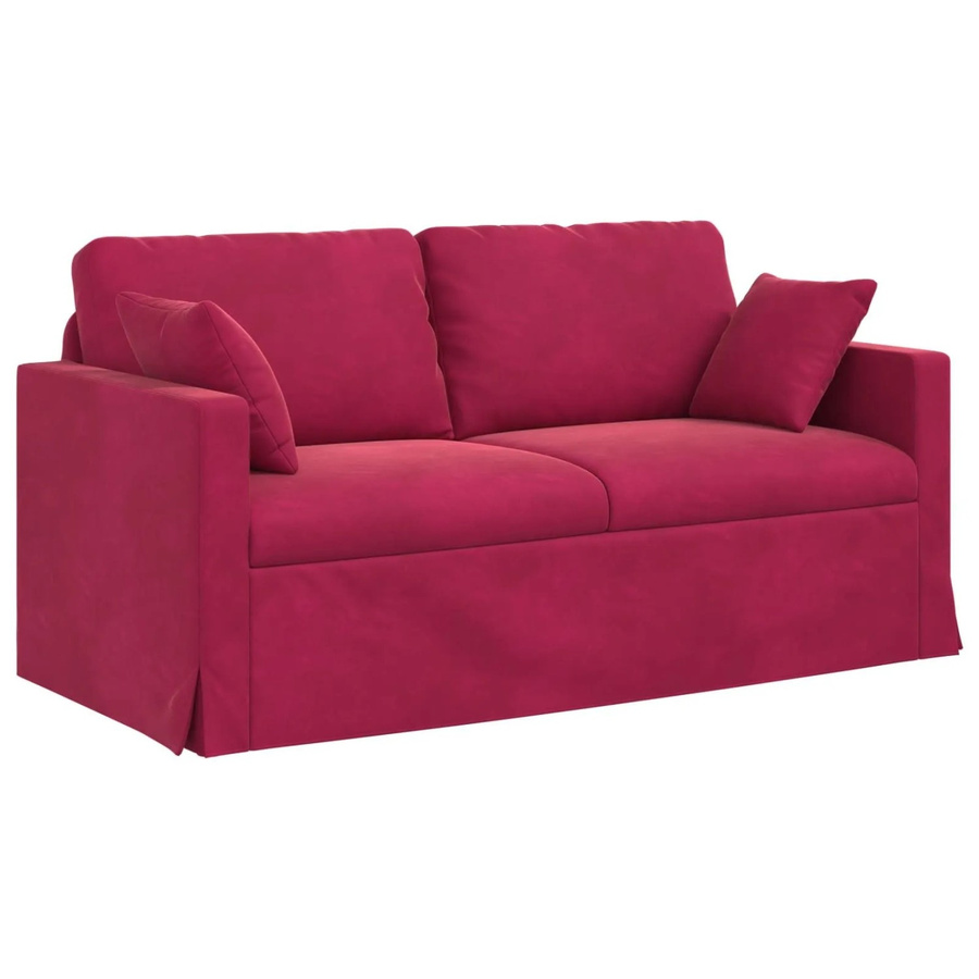 vidaXL Sofa in Weinrot mit Samtbezug und Metallrahmen, B/T/H: 158 x 78 x 80 cm - Bild 2