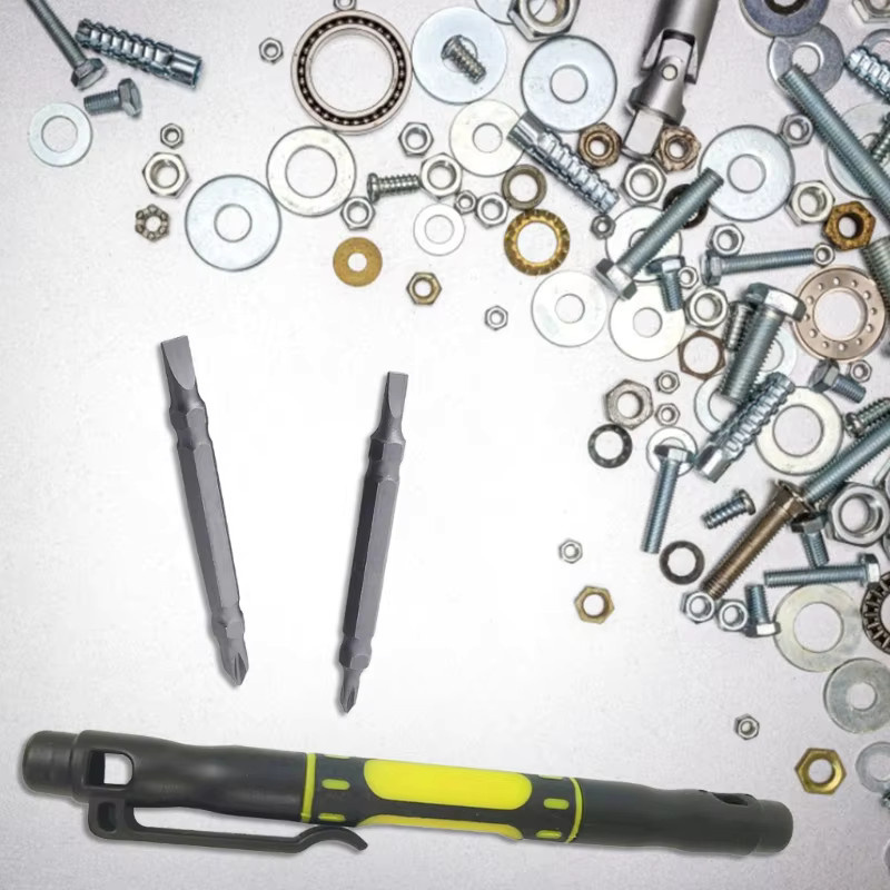 OOTDTY Mini-Schraubendreher-Set in Stiftform mit 4 Doppelend-Bits für Reparaturen, Schwarz - Bild 3