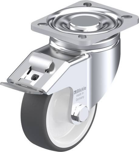Blickle Lenkrolle LH-POTH 100G-1-FI mit Feststeller, Rad-Durchmesser: 100 mm, Tragfähigkeit: 300 kg, Farbe: Silber - Bild 1