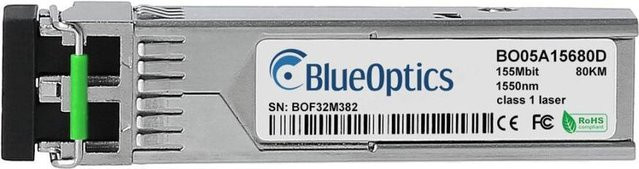 BlueOptics SFP Transceiver für Singlemode 155 Mbit, kompatibel mit Hitachi 1KGT038907R0001, Farbe: Silber - Bild 1