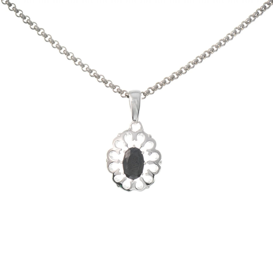 Anhänger mit Kette Dirndl Funkeln, 925 Silber, Zirkonia, schwarz, Unisex - Bild 1