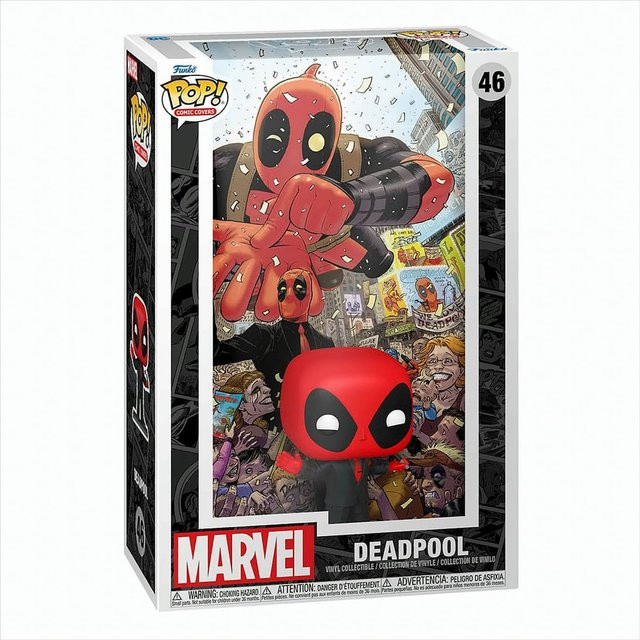 Funko Marvel Deadpool in Black Suit Comic Cover Pop Vinyl - Bild 1