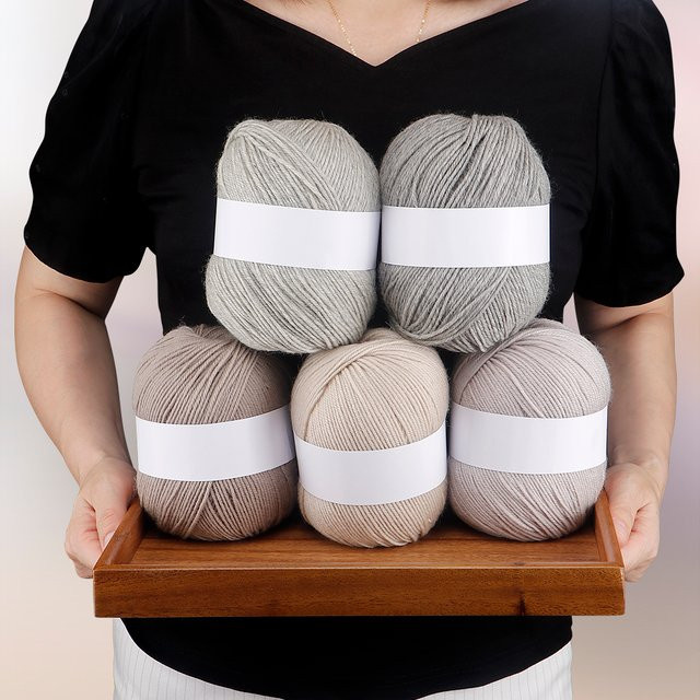 QJH Wollgarn Set 5 Stück, 100 % weiches Wollgarn, 4-lagig, grob, 500 g (5 x 100 g) zum Stricken und Häkeln - Bild 1
