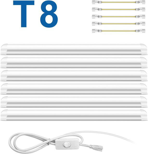 MALITAI LED-Lichtleiste T8 Aluminium, Warmweiß, 25 W, Länge: 50 cm - Bild 1