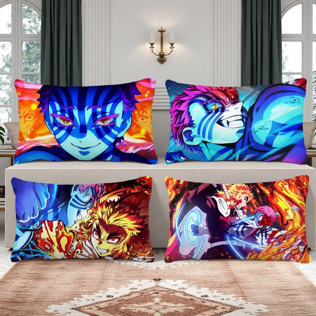 Sanrio Anime Kunst Kissenbezug D-Demon S-Slayer Multicolor, rechteckiger Kissenbezug für Sofa und Wohnzimmer - Bild 1