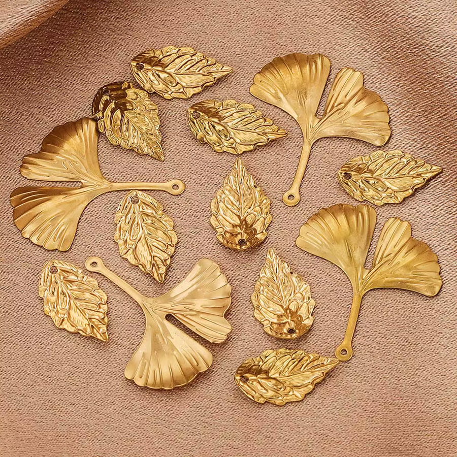 Serene Bliss Charms Ginkgo Biloba, Edelstahl, Gold, Unisex - Bild 2
