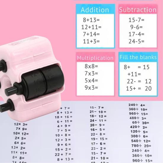Vela 4-in-1 Mathe-Rollstempel-Set Übungswerkzeug - Bild 3