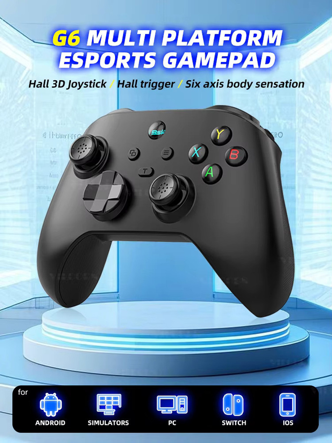 VILCORN G6 Bluetooth kabelloser Game-Controller mit Hall Rocker Joystick für iOS, Android, PC und Nintendo Switch in Schwarz - Bild 6