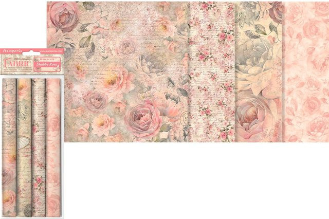 Stoffpaket Shabby Rose von Stamperia in Pink und Multicolour - Bild 1