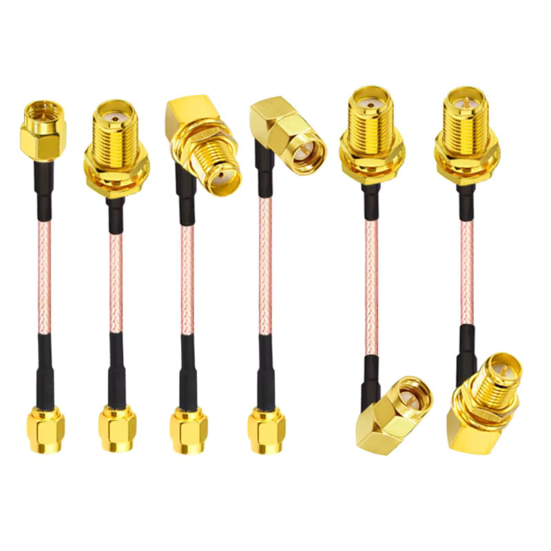 KEBEIS RG316 Koaxialkabel SMA auf SMA Stecker und Buchse mit Mutter, Gold, HF-Koaxial-Jumper-Pigtail Verlängerungskabel - Bild 2