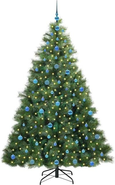 vidaXL Künstlicher Weihnachtsbaum in Grün mit 300 warmweißen LEDs, Höhe: 210 cm, aus PE und PVC - Bild 1
