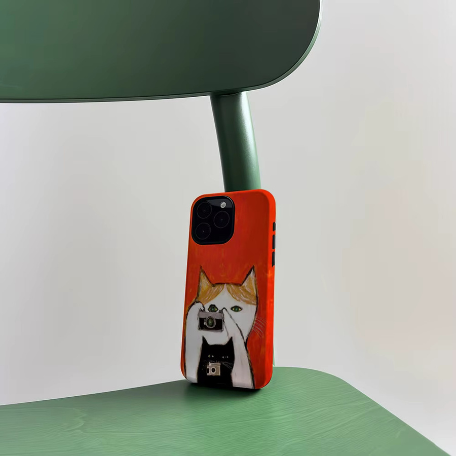 CaseLumi Matte Bumper MagSafe Schutzhülle für iPhone 17 16 15 14 13 Pro Max mit Katzen-Fotografie-Kunst-Design aus hartem PC - Bild 4