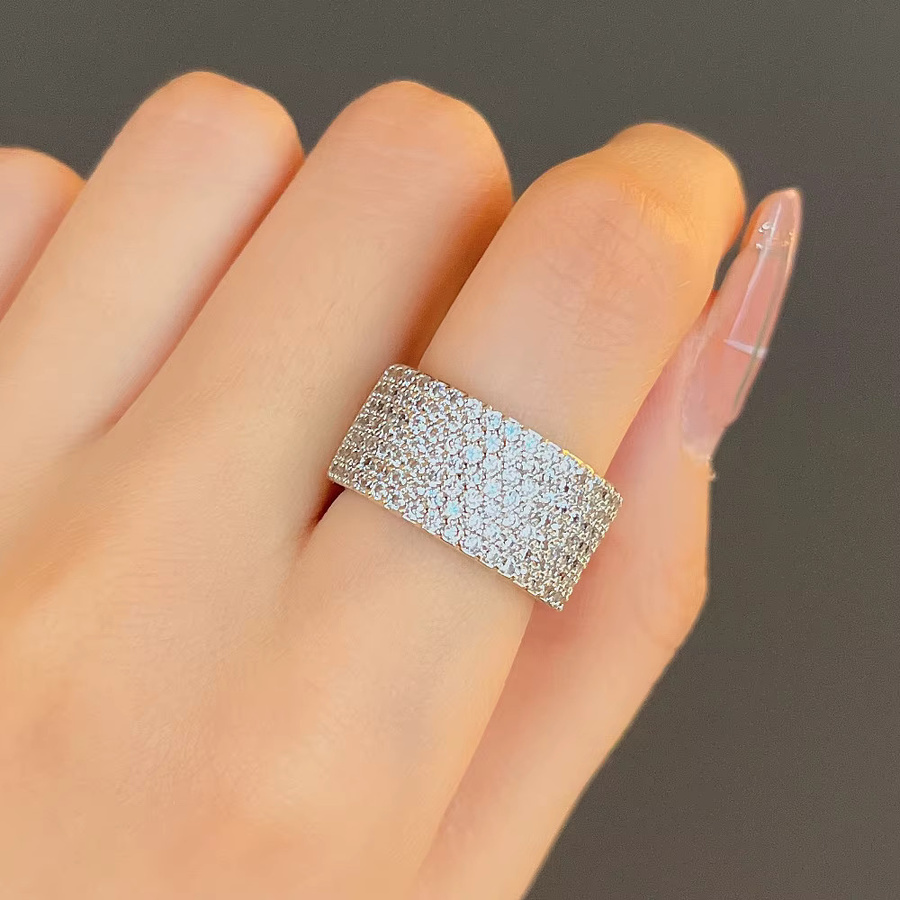 Huitan Eheringe, Zirkonia, Kristall, Silber, Damen - Bild 2
