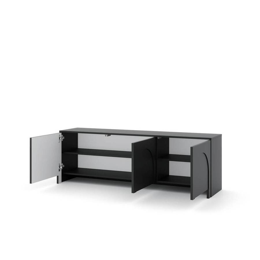 WIPMEB TV-Lowboard ARCO modern in Schwarz matt B/H/T: 150 x 49 x 35 cm - Bild 2