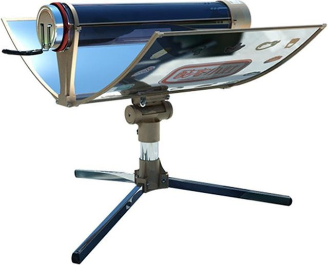 Tragbarer Solar-Grill aus Edelstahl für Camping und Picknick in Silber und Weiß - Bild 1