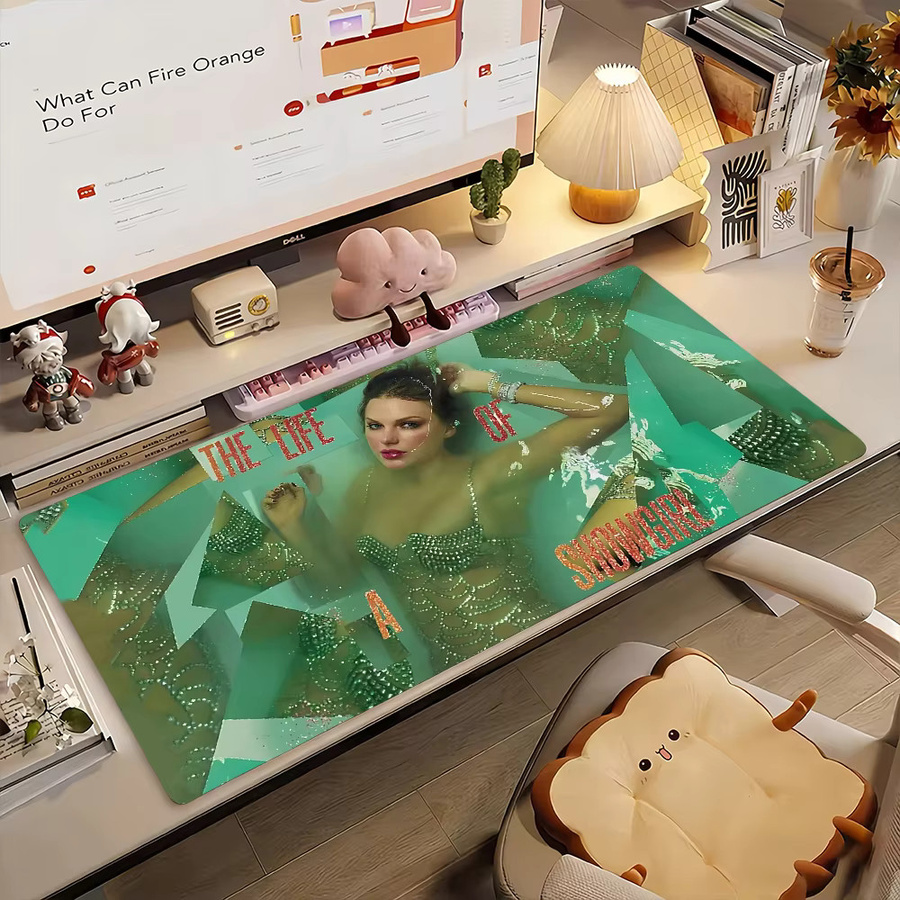 S-SwiftES Showgirl Mauspad XXL Schreibtischunterlage aus Gummi mit rutschfester Oberfläche und verriegelbarem Rand für PC und Laptop - Bild 2