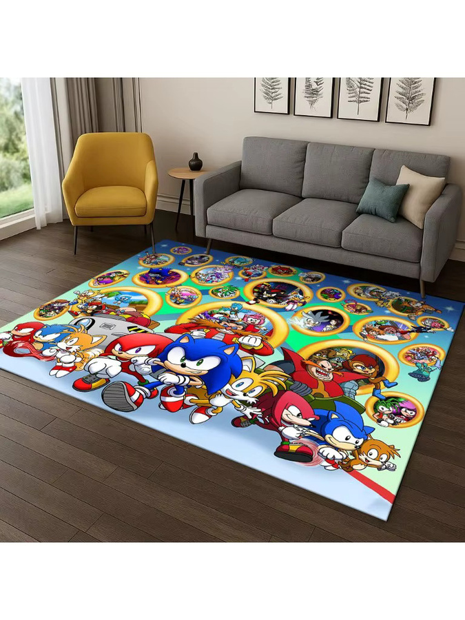 MINISO 3D S-Sonic Cartoon Igel Spielteppich rutschfest, mehrfarbig, für Kinderzimmer, Wohnzimmer oder Schlafzimmer - Bild 2