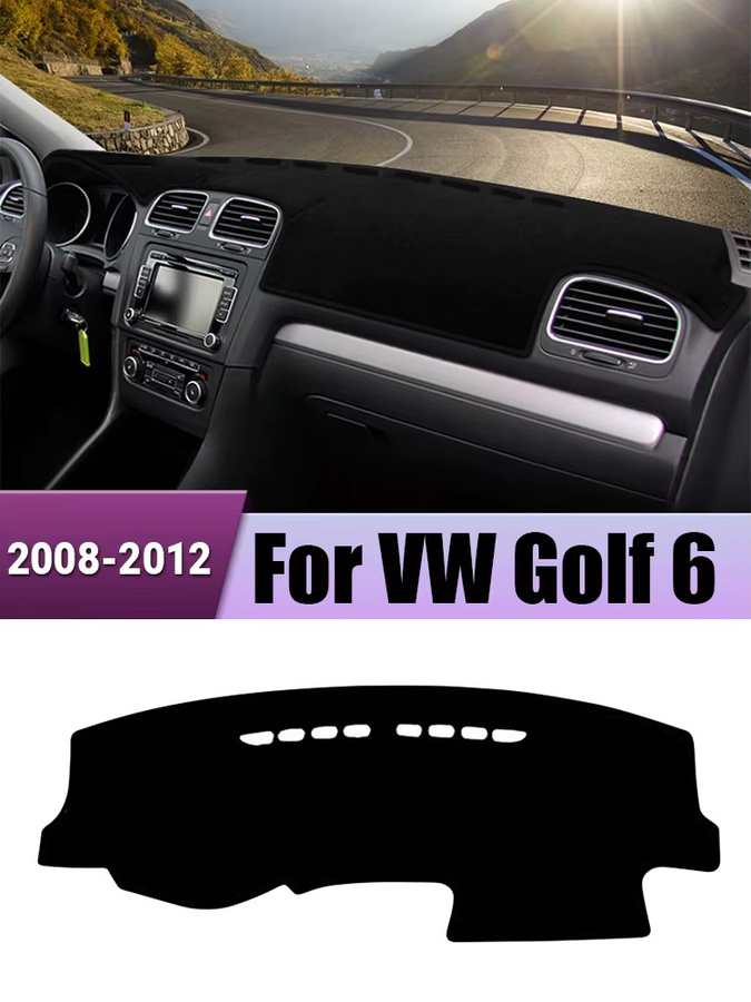 YaLumei Auto Dashboard Abdeckung Matte in Schwarz für Volkswagen VW Golf 6 MK6 UV-Schutz Anti-Reflexion Zubehör - Bild 7