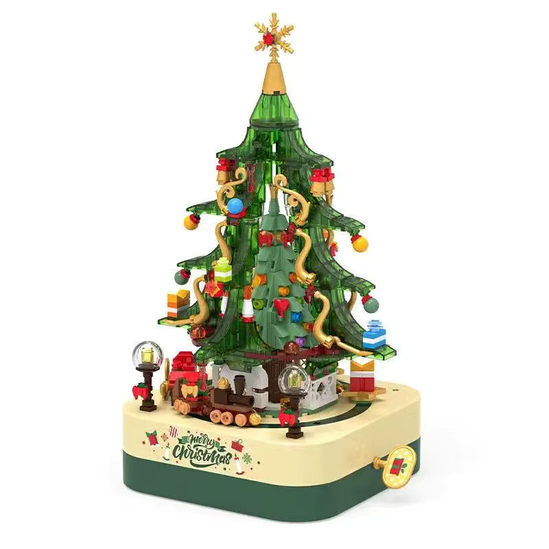 JAKI Spieluhr Bausteine Weihnachtsbaum als Desktop Ornament in Mehrfarbig - Bild 3