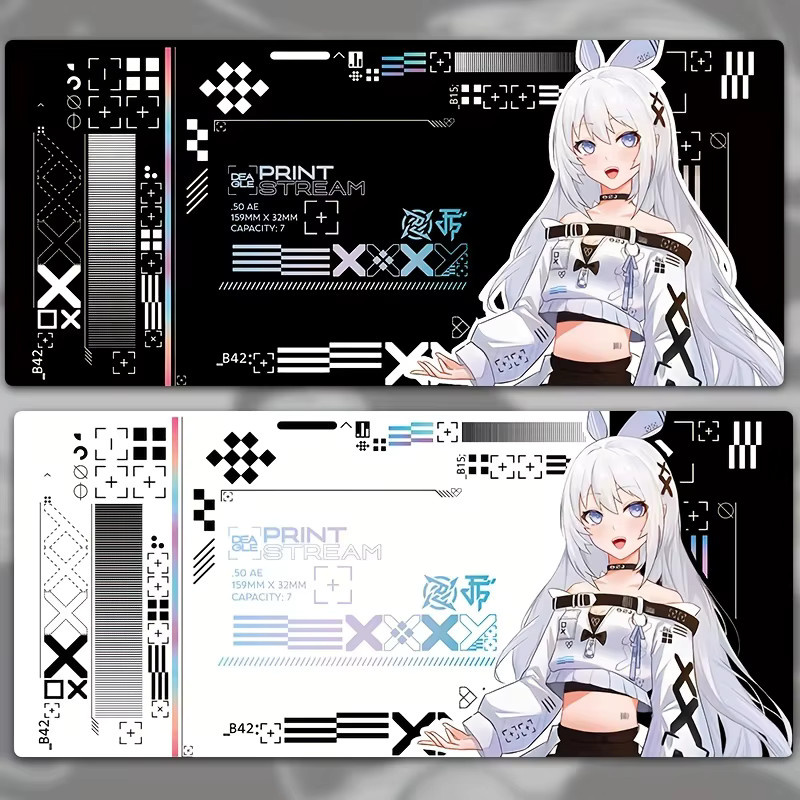 Potdemiel XXL Gaming-Mauspad Schreibtischunterlage Schwarz-Weiß B/T: 90 x 45 cm - Bild 4