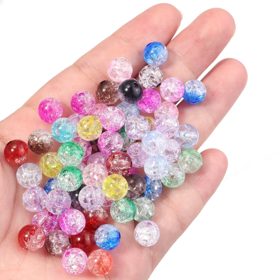 louleur Acryl Crackle Perlen, bunt, rund, 8/10mm, Unisex - Bild 4