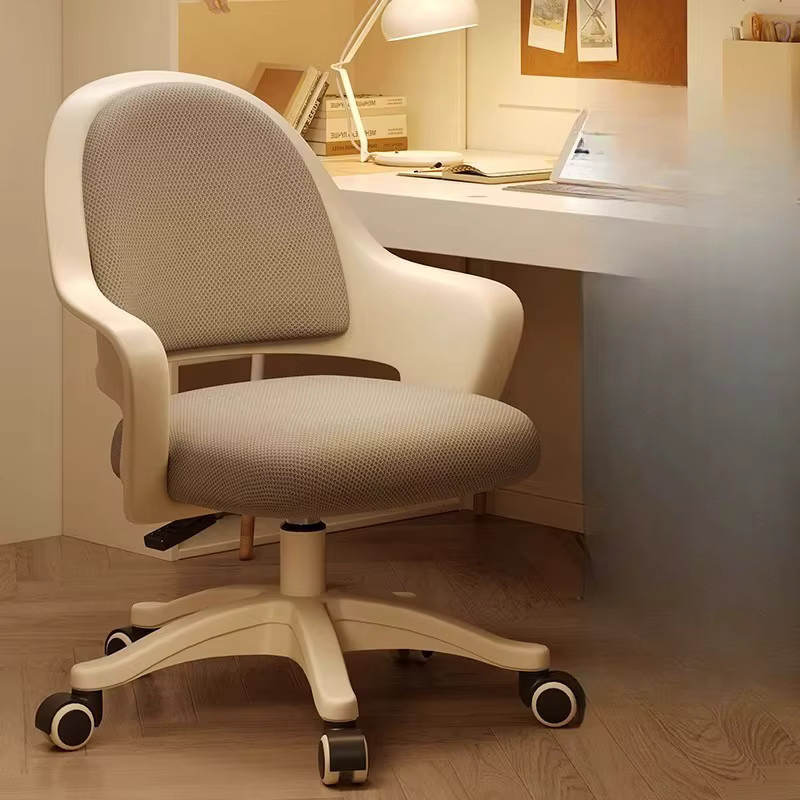 DUTRIEUX Drehbarer Bürostuhl in Pink mit ergonomischem Kissen im skandinavischen Design für Home Office und Schlafzimmer - Bild 3