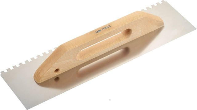 LUX-TOOLS Glättekelle aus Edelstahl in Silber mit 8 mm x 8 mm Zahnung, Breite: 48 cm - Bild 1