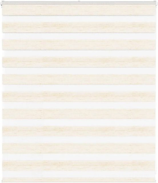 vidaXL Doppelrollo Day & Night in Marmorbeige aus Polyester, Breite: 130 cm, Höhe: 100 cm - Bild 1