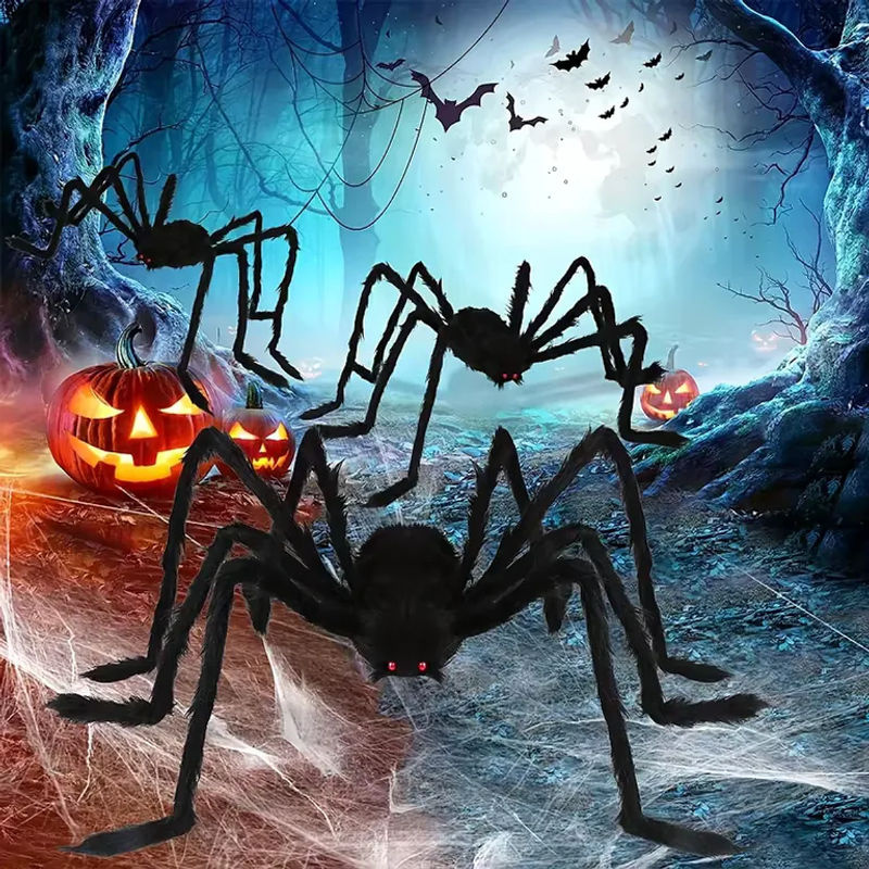 DZQ Halloween Plüsch Spinne als Riesige Dekoration in Schwarz - Bild 2