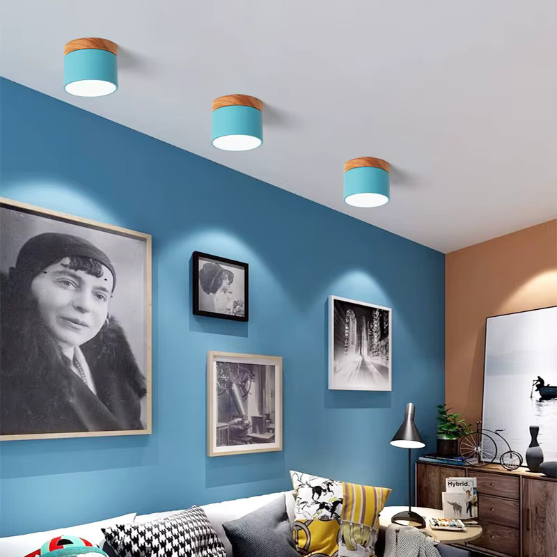 IRALAN Moderne Runde LED-Deckenleuchte in Weiß mit Holzoptik für Wohnzimmer und Flur - Bild 2