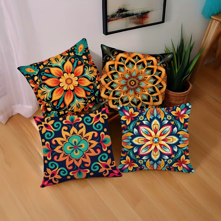 VIKAMA Mandala-Kissen-Set, quadratisch, mehrfarbig, B/T/H: 30 x 30 x 30 cm - Bild 3