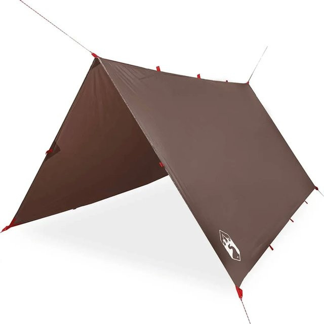 vidaXL Tarp aus Polyester in Braun, wasserdicht, B/T: 366 x 306 cm - Bild 1