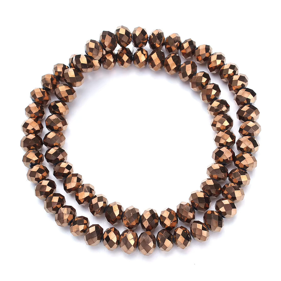 louleur Kristallperlen, braunes Glas, Rondelle, facettiert, Unisex - Bild 6