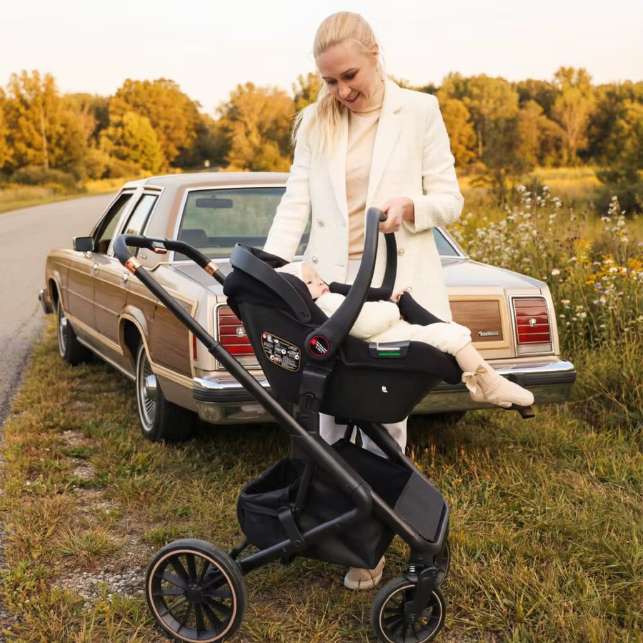 Babyvoyage 4-in-1 Kombikinderwagen in Grün mit klappbarem Gestell und Babysitz - Bild 4