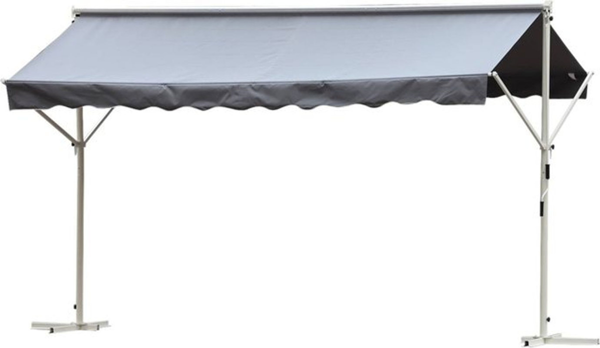 Outsunny Standmarkise Grau aus Metall und Polyester mit Faltarm und Kurbel, B: 295 cm, T: 294 cm, H: 250 cm - Bild 3