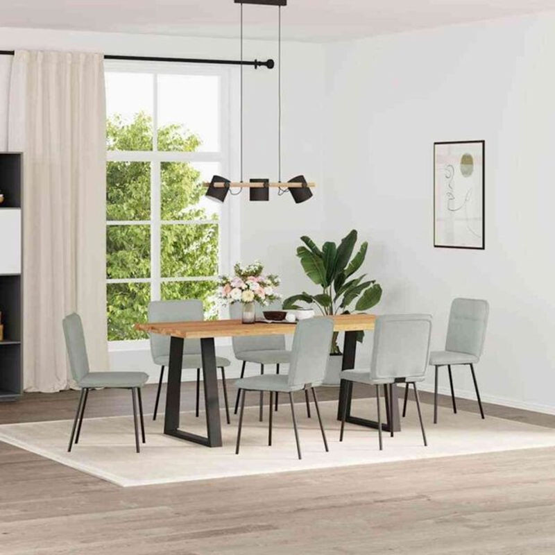 Vidaxl Esszimmerstühle 6er Set Modern in Grau aus Samt - Bild 1