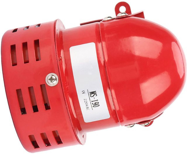 Industrieller elektrischer Mini-Metall-Motoralarm MS 190 Rot mit 110dB und 220V als Diebstahlschutz - Bild 1