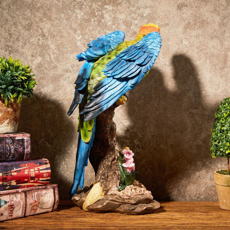 Yiran Furniture Dekoratives Papagei Modell im europäischen Stil aus Harz und Kunststoff, Multicolour, Höhe: 40 cm, Breite: 40 cm, Tiefe: 15 cm - Bild 1