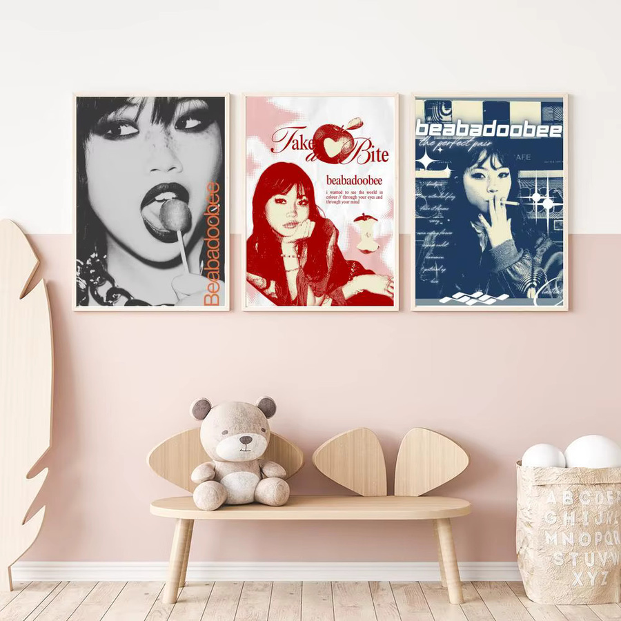 Beabadoobees Poster Wandkunst selbstklebend multicolor Schwarz2 B/H: 15 x 20 cm - Bild 2