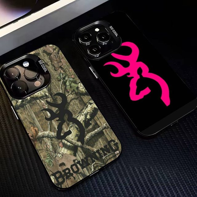 B-BrowningS Huntings DEER Handyhülle für iPhone 17 16 15 14 13 12 11 Plus Pro Max XS mit farbig versilberter Innenabdeckung in Multicolour - Bild 1