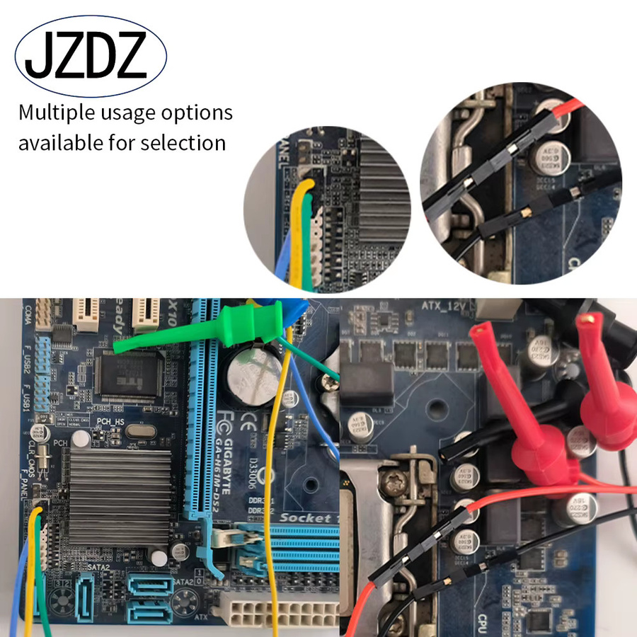 JZDZ Silikon-Messleitungen J70108 als flexible Testhaken-Clips zum Steckbrett in Multicolor - Bild 2