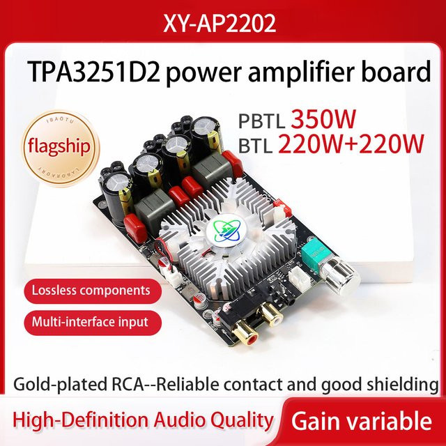 diymore TPA3251 HiFi Digitaler Leistungsverstärker Board Stereo 220W x 2 Schwarz - Bild 1