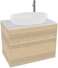 V&B Waschtischunterschrank Finion Wandbeleuchtung in Oak Veneer, Farbe: Braun, Breite: 80 cm, Tiefe: 50,1 cm, matt - Bild 1
