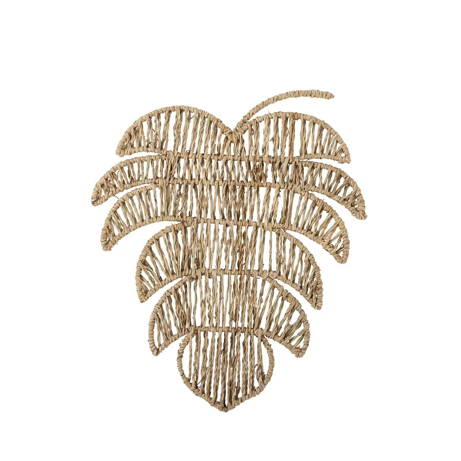Bloomingville Wanddekoration Lunel aus Seegras in Beige mit organischer Blattform, Höhe: 37 cm - Bild 1